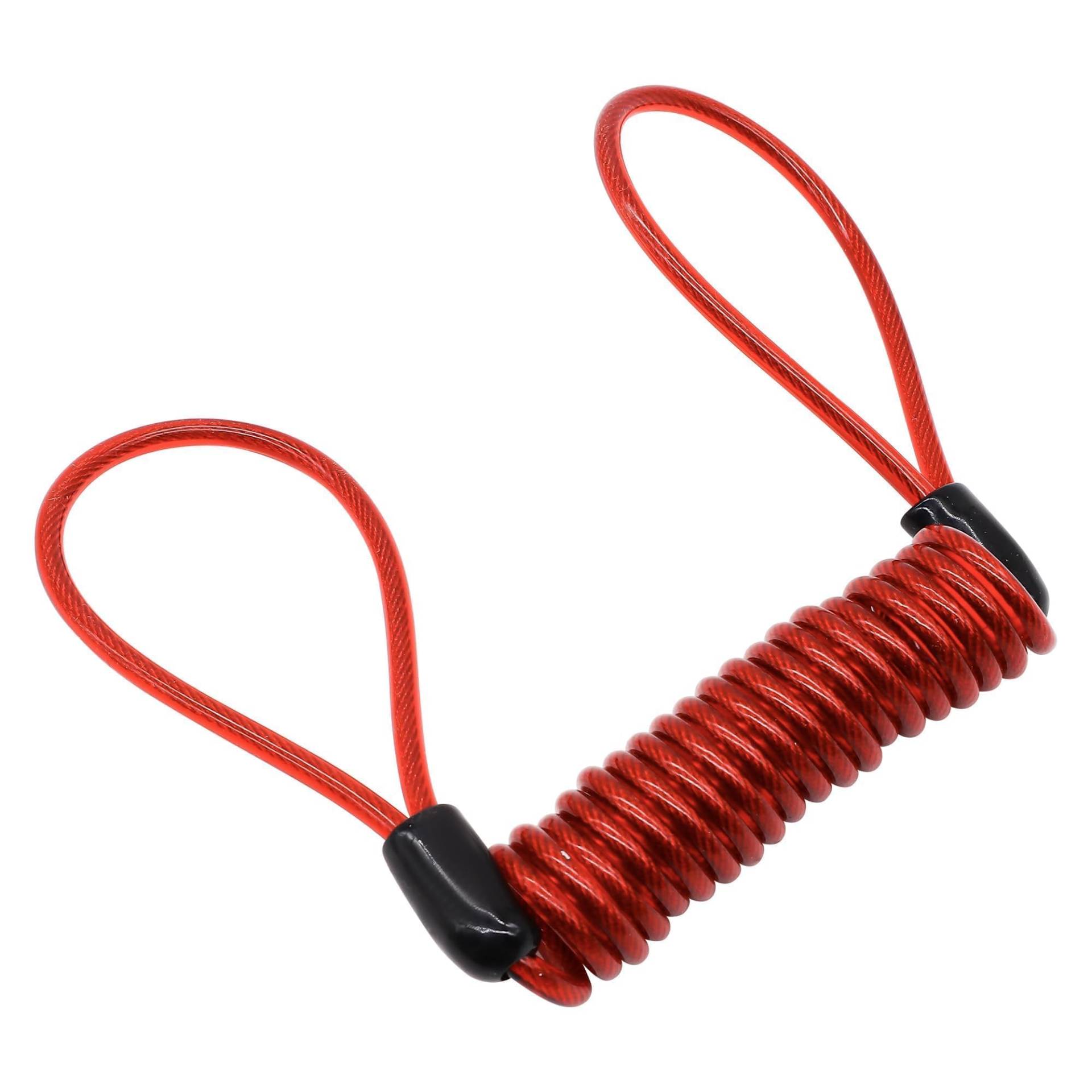 HISports Memory Cable Reminder Kabel Kettenschloss für bremsscheibenschloss,für Motorrad Fahrrad Alarm Scheibenschloss erinnerungskabel Rot von HISports