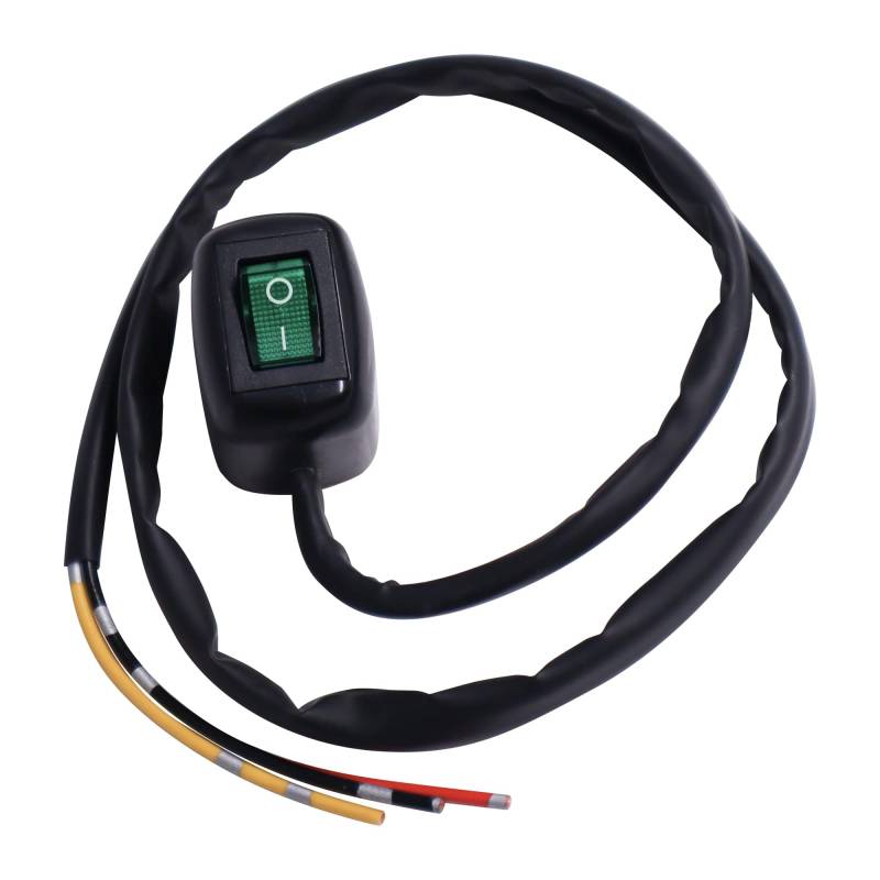 HISports Pastentyp schalter EIN/AUS DC12V/10A 24V/5A Licht Kfz-Wippschalter mit 60cm Kabel für Auto Boot Marine Truck RV，Grün LED von HISports