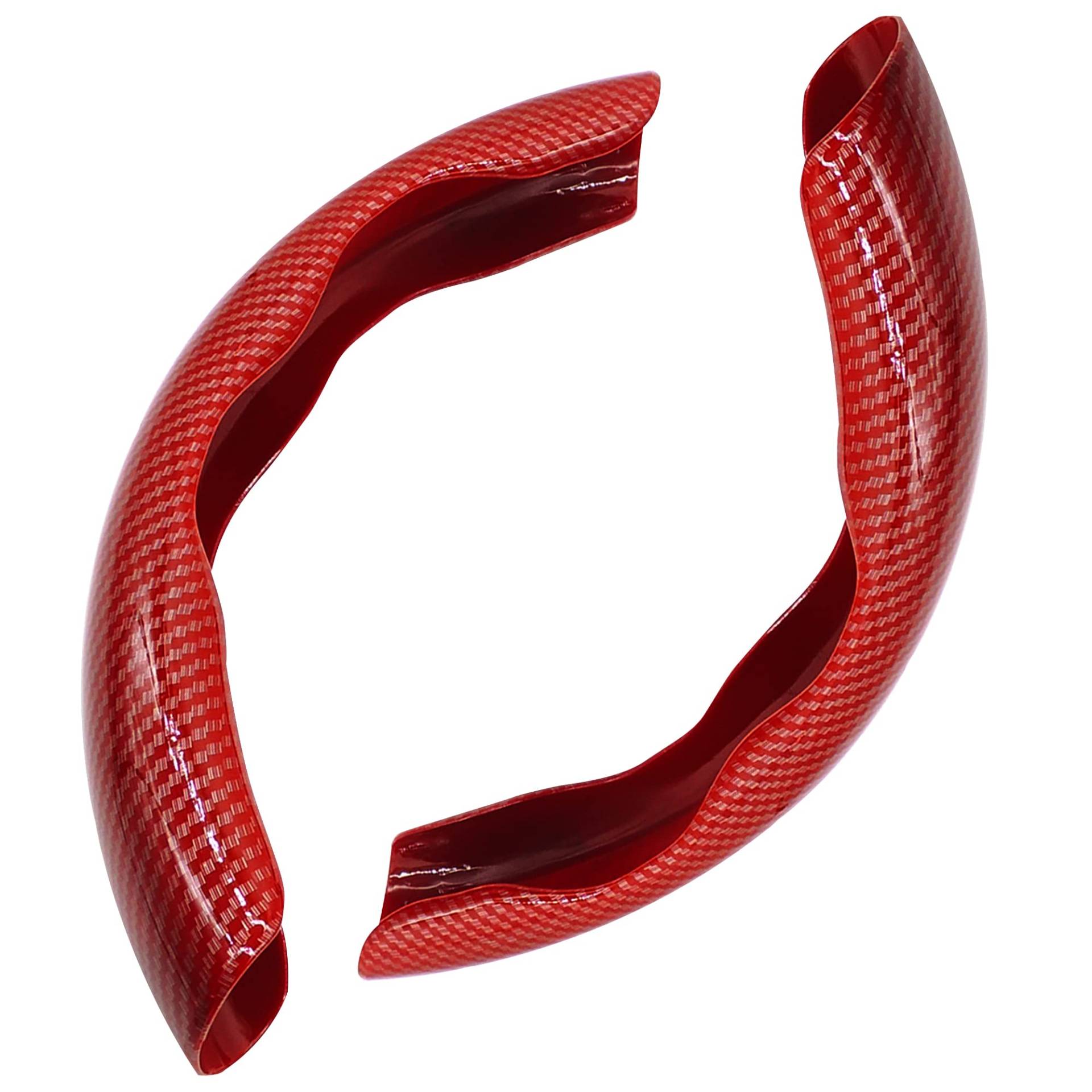 HISports Universal Auto Lenkradbezug 38CM 15inch Ultraleichter Kohlefaser Auto Lenkradhülle Anti Rutsch Lenkradabdeckung Lenkradschutz Car Steering Wheel Cover für Meisten Auto, SUV, LKW Rot von HISports