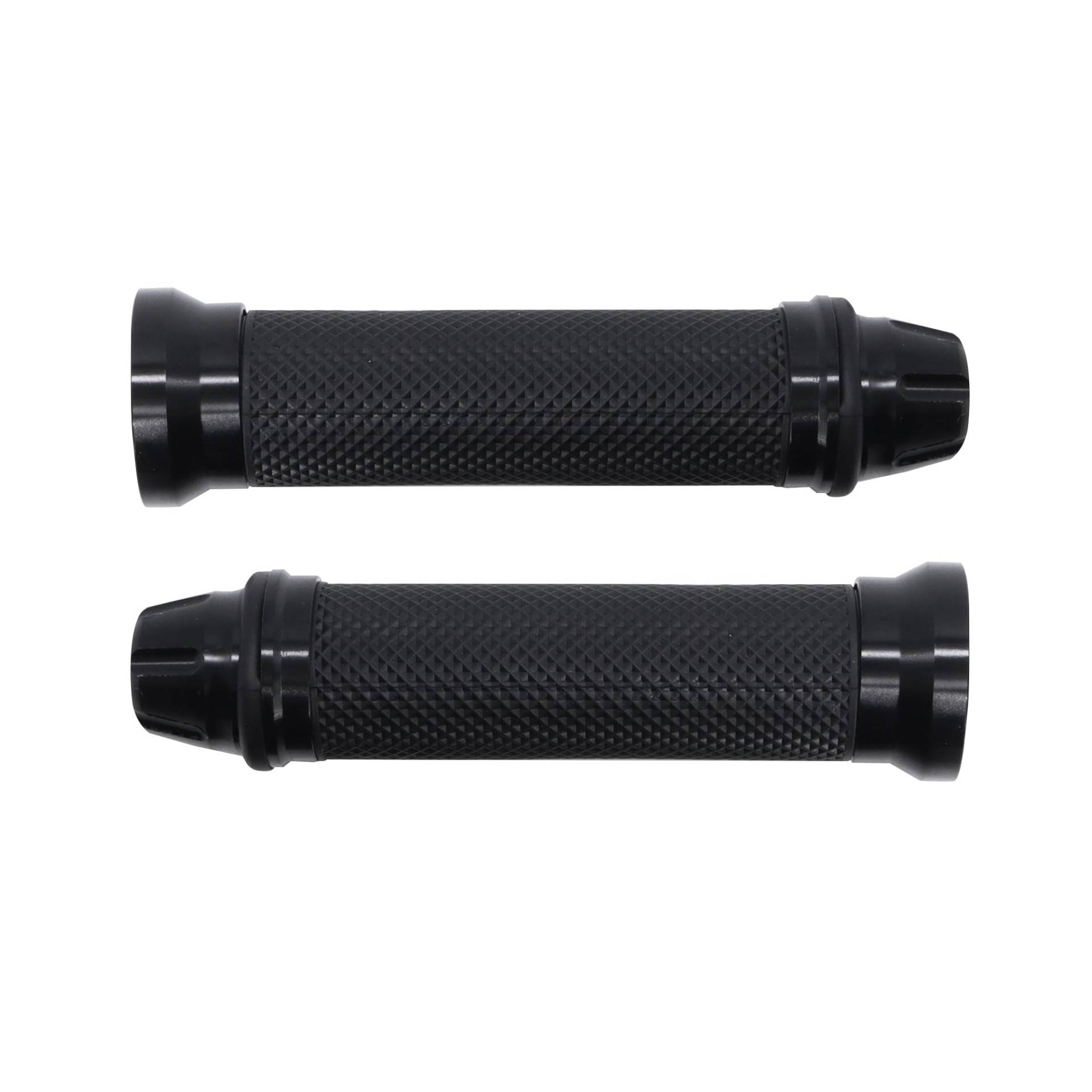HISports Universal Motorrad Griff 22mm Anti Rutsch Gummi Griff CNC Aluminium aus Aluminium für Roller Mopeds (Schwarz) von HISports