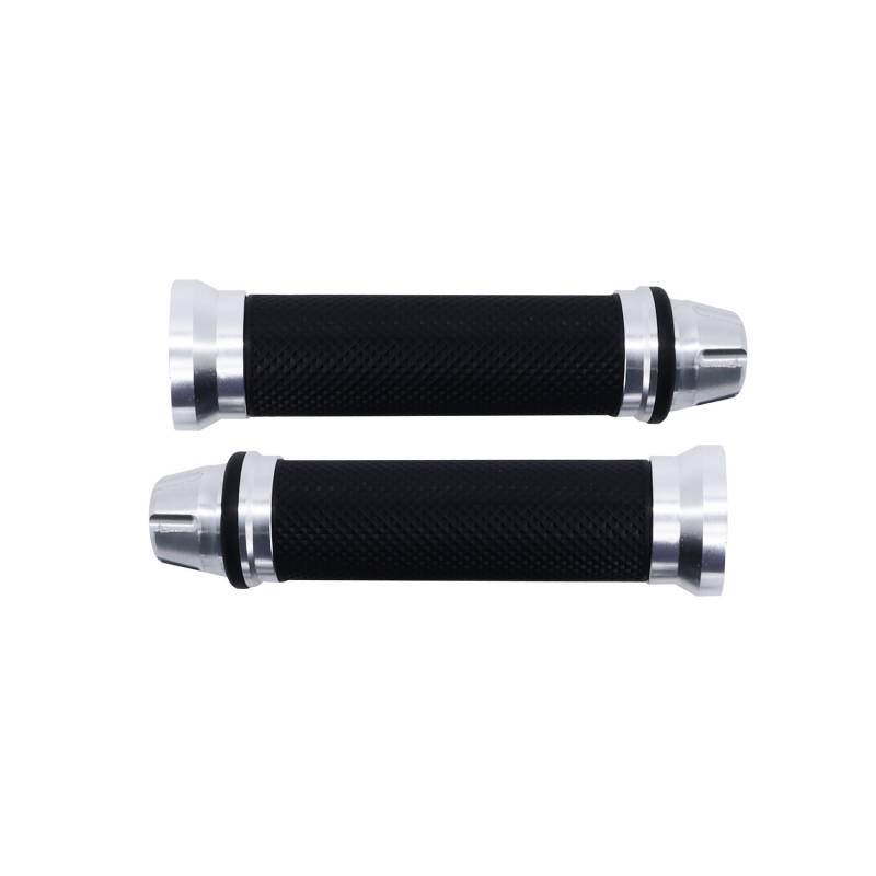 HISports Universal Motorradgriff 22mm Anti Rutsch Gummigriff CNC Aluminium aus Aluminium für Roller Mopeds (Silber) von HISports