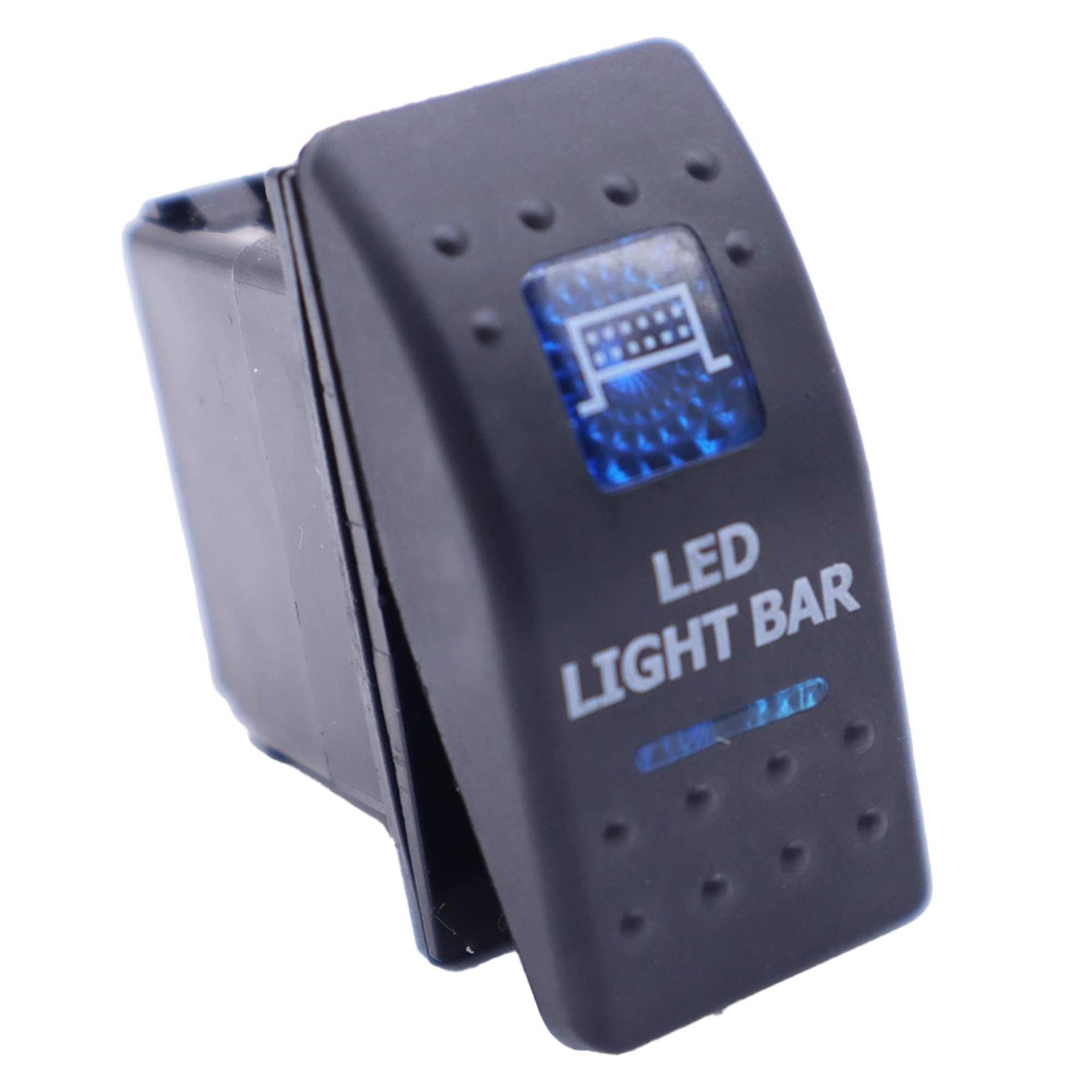 HISports Wippschalter Wasserdicht Kippschalter 12V KFZ Blau LED Licht Beleuchtet Wippenschalter Kippschalter Auto Armaturenbrett Schalter für Auto RV Marine Boot Wohnmobil Fahrzeuge LKW (Bar Light) von HISports