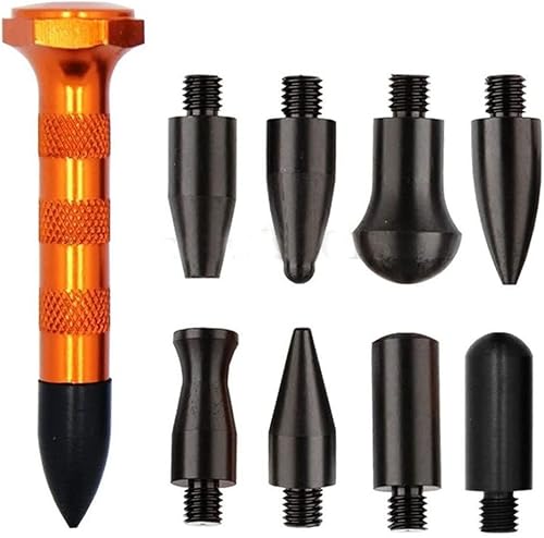 HIYI Auto Body Tools Paintless Dent Repair Knockdown Metal Tap Down Tools Dent Lifte 9 Heads by von HIYI