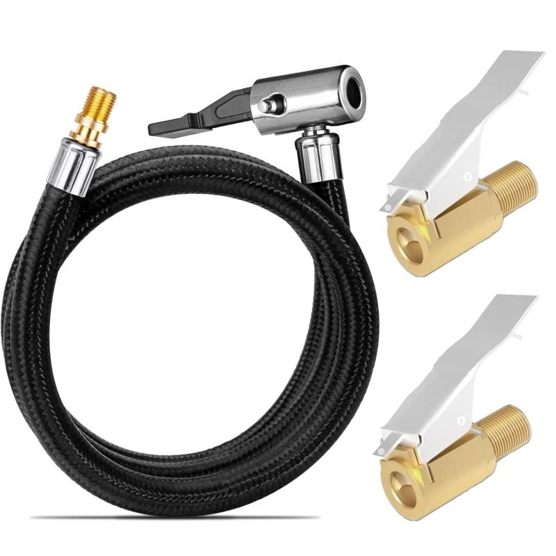 HIYITKS Ventilverlängerung Autoventil Set, 40cm Reifenfüller Schlauch Mit 2 Stück 8mm Autoventil Adapter Reifenfüllschlauch Für Luftpumpe Adapter Auto Fahrrad Motorrad Kompressor Dmp180z/dmp181z von HIYITKS