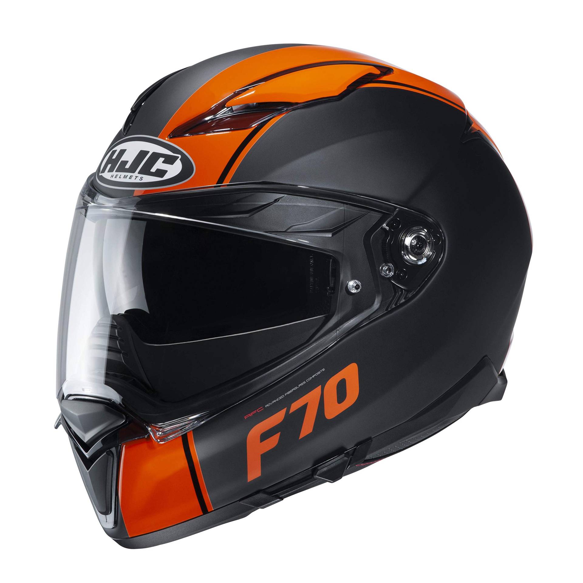 HJC Helmets Herren Nc Motorrad Helm, Schwarz/Orange, XL von HJC Helmets