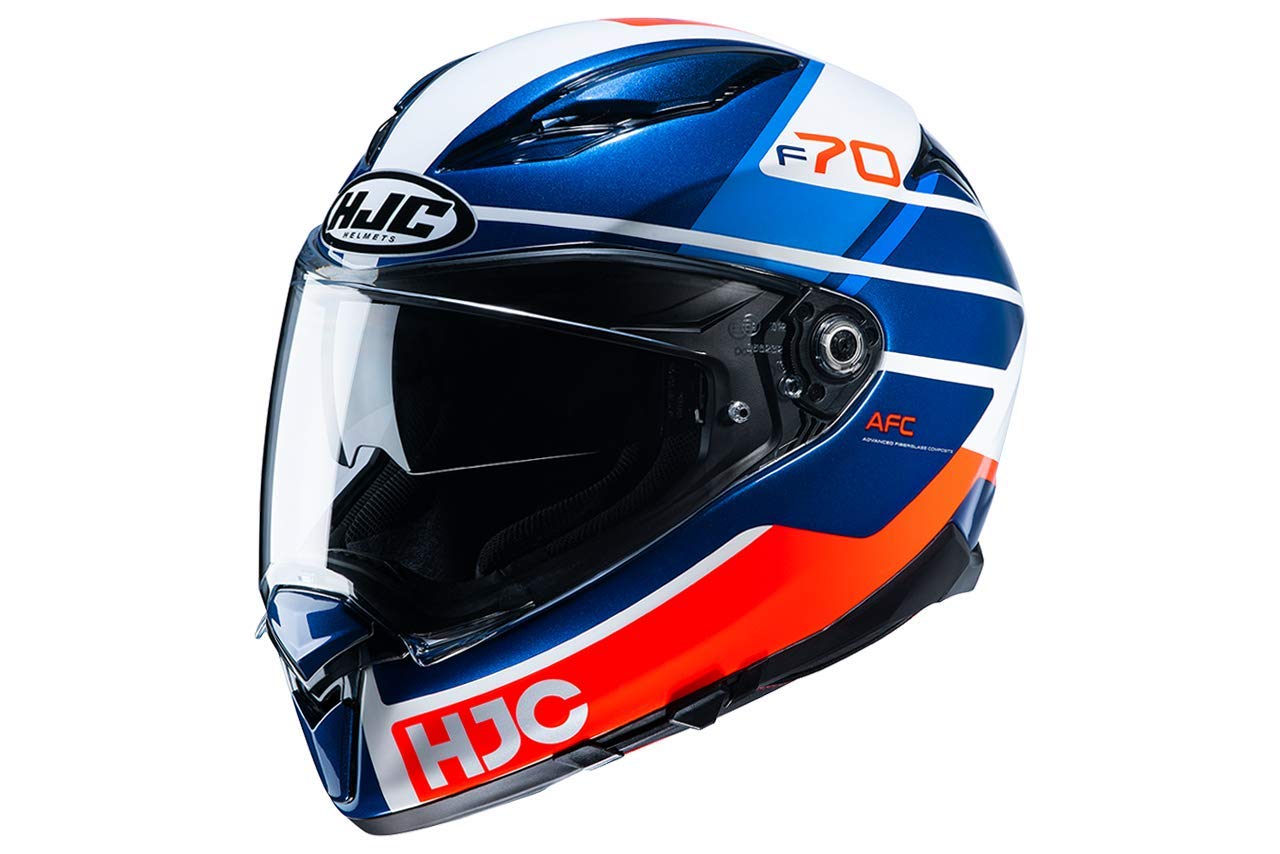 HJC Unisex-Adult F70 Tino Motorradhelm, blau Weiss rot, S von HJC Helmets
