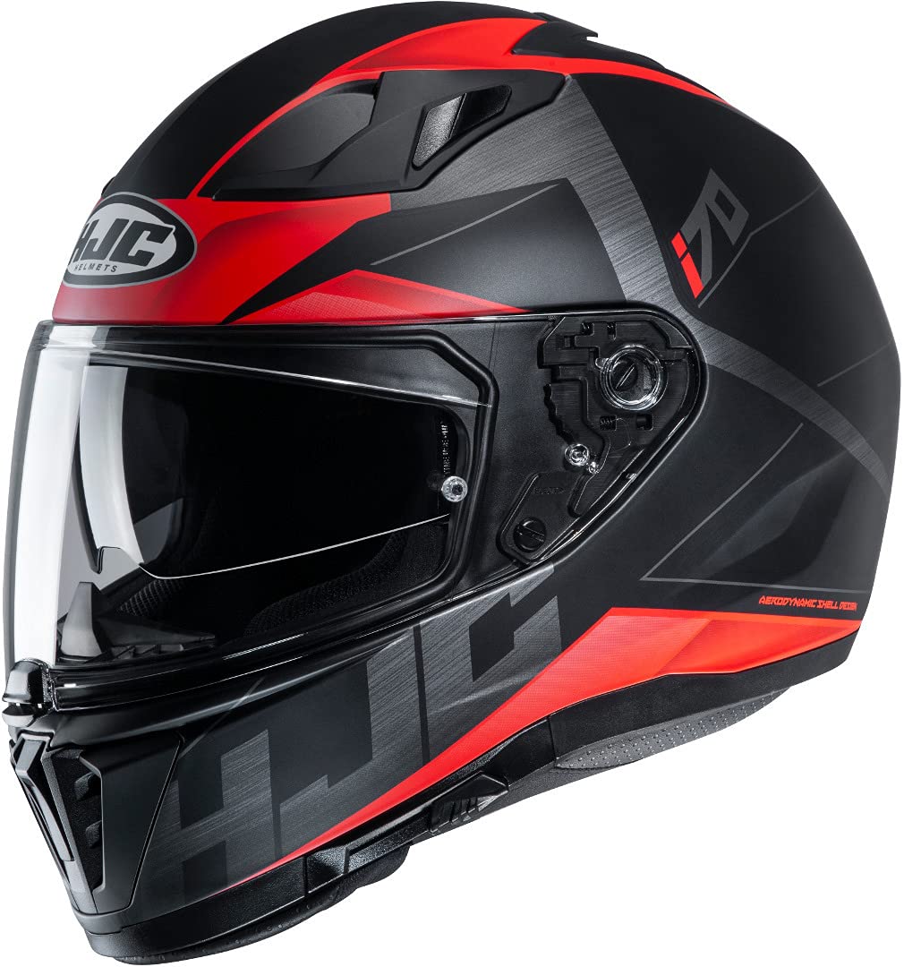 HJC Helmets Herren Nc Motorrad Helm, Schwarz/Rot, XL von HJC Helmets