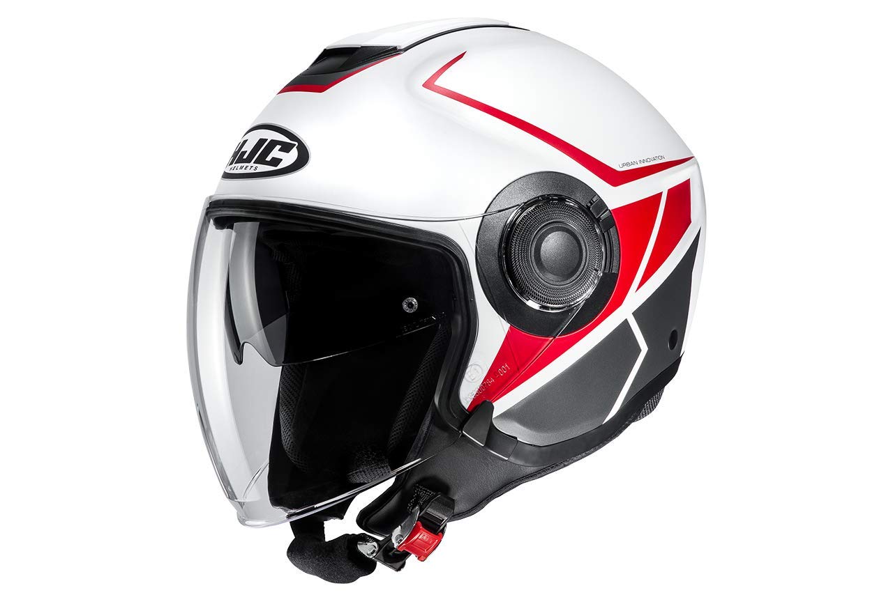HJC Unisex-Adult I40 Camet Motorradhelm, Weiss rot gris, XL von HJC Helmets