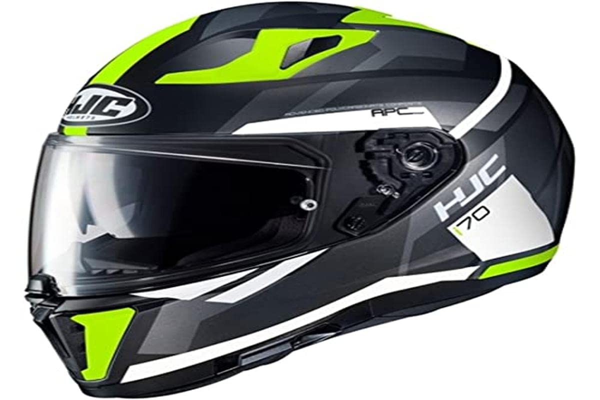 HJC Helmets Unisex – Erwachsene Nc Motorrad Helm, Schwarz/Grau/Neongelb, M von HJC Helmets