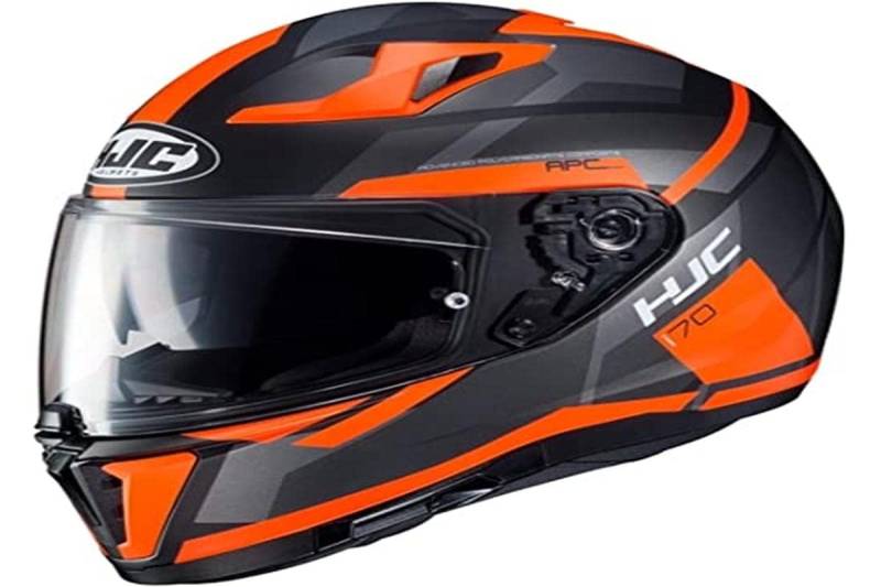 HJC Helmets Unisex – Erwachsene Nc Motorrad Helm, Schwarz/Orange, S von HJC Helmets