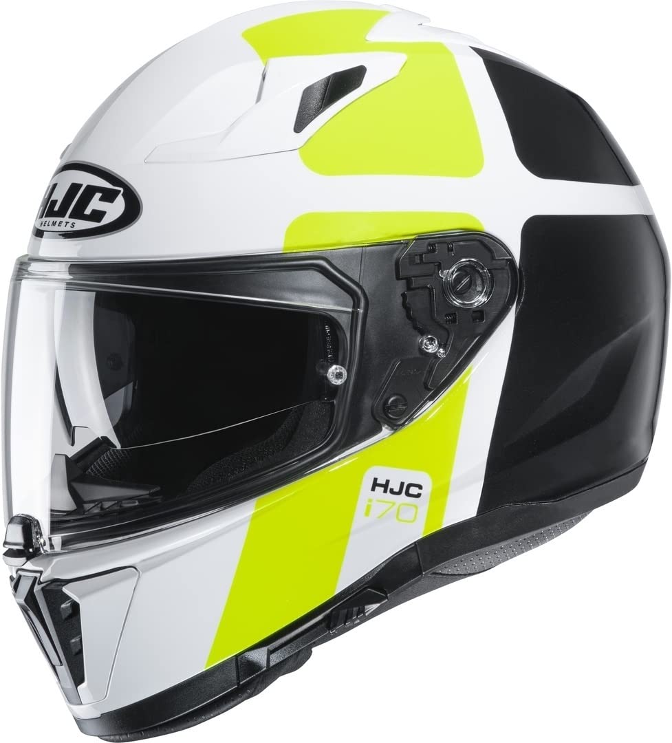 Motorradhelm HJC i70 PRIKA MC4H, Weiss/Schwarz/Gelb, XL von HJC Helmets