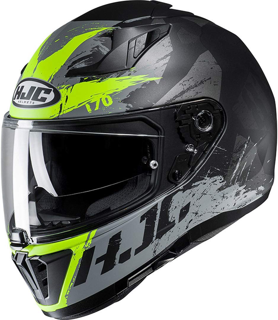 Motorradhelm HJC i70 RIAS MC4HSF, Schwarz/Grau/Neongelb, XL von HJC Helmets
