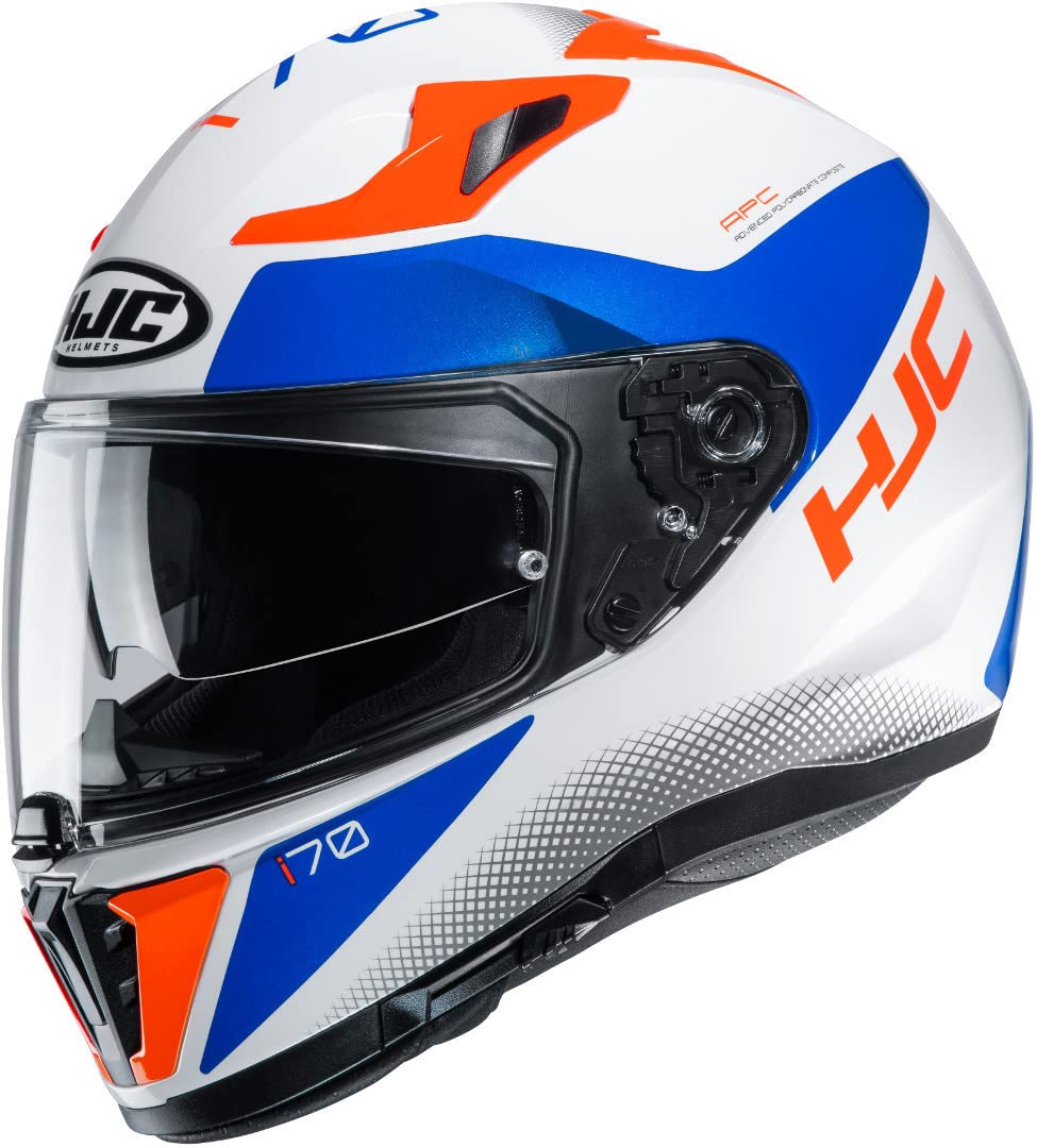 Motorradhelm HJC i70 TAS MC26H, Weiss/Blau/Orange, S von HJC Helmets