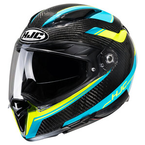 HJC F70 Carbon Ubis MC34H Integralhelm Gelb Tuerkis von HJC