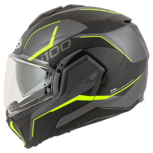 HJC I100 Lorix MC3HSF Klapphelm Matt Schwarz Anthrazit Gelb von HJC