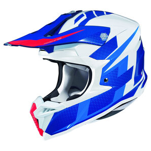 HJC i50 Argos MC2 Crosshelm Weiss Blau Rot von HJC
