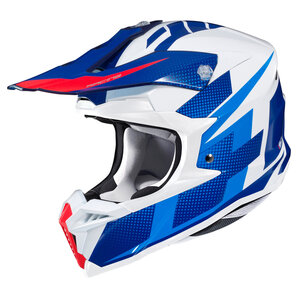 HJC i50 Argos MC2 Crosshelm Weiss Blau Rot von HJC