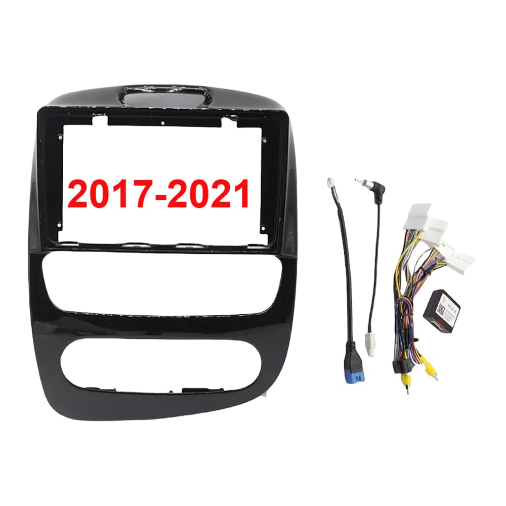 HJLHUIDM Auto Ersatz 9 Zoll Auto Rahmen Radioblende Adapter Canbus Box Decoder Android Radio Audio Dash Fitting Panel Kit Kompatibel mit Clio 4 2012-2021 Auto Interieur (B Rahmen Kabel Canbus) von HJLHUIDM