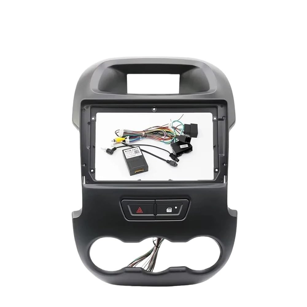 HJLHUIDM Auto-Ersatzteil, 22,9 cm (9 Zoll), Canbus-Box-Decoder, Android-Radio, Audio, Armaturenbrett-Set, kompatibel mit Ranger F250 2011–2015, Auto-Innenraum (schwarzes komplettes Set) von HJLHUIDM
