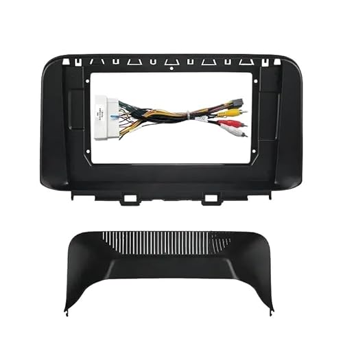 HJLHUIDM Auto-Ersatzteil, 25,7 cm (10,1 Zoll), kompatibel mit Kona 2018–2019 Big Screen 2DIN Armaturenbrett-Montage-Panel-Rahmen-Set, Auto-Innenraum (Rahmen mit Kabel) von HJLHUIDM