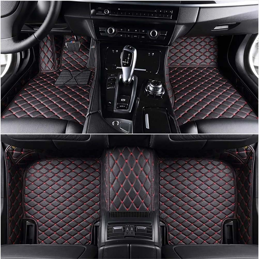 Auto-Fußmatten für VW Touran 7 Seats 2016 2017 2018 2019 2020 2021, maßgeschneidertes Leder, wetterfest, staubdicht, Kratzfest, rutschfest, Schutzzubehör,Black+Red Auto-Fußmatten für VW Touran 7 Seats 2016 2017 2018 2019 2020 2021, maßgeschneidertes Leder, wetterfest, staubdicht, Kratzfest, rutschfest, Schutzzubehör,Black+Red von HJLJCZ