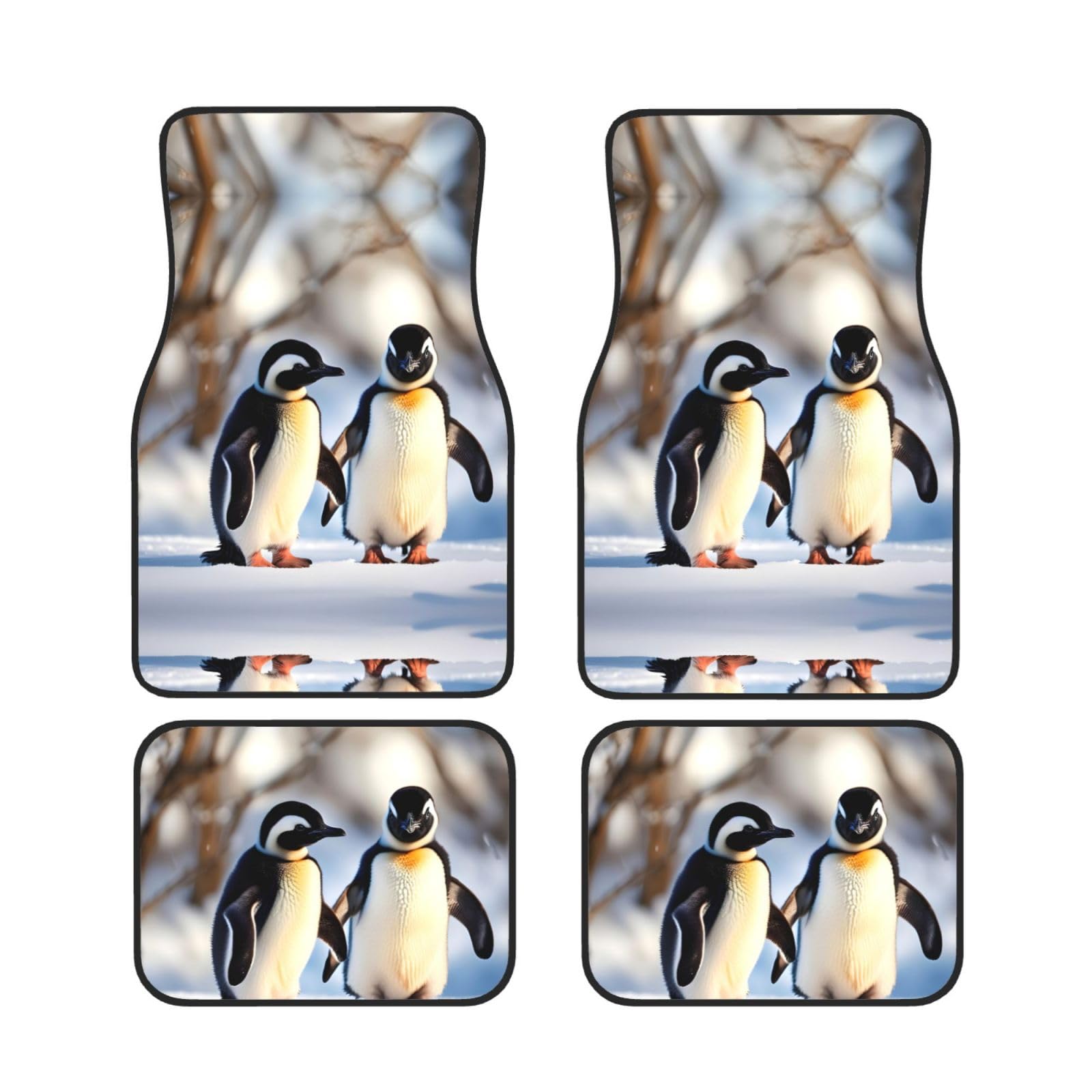Auto-Fußmatte mit jungen Pinguine mit Schnee, komplettes Set mit 4 Teilen – Erhöhen Sie den Stil und den Komfort Ihres Autos mit niedlichem Autozubehör, Autoteppich Auto-Fußmatte mit jungen Pinguine mit Schnee, komplettes Set mit 4 Teilen – Erhöhen Sie den Stil und den Komfort Ihres Autos mit niedlichem Autozubehör, Autoteppich von HJLUUFT