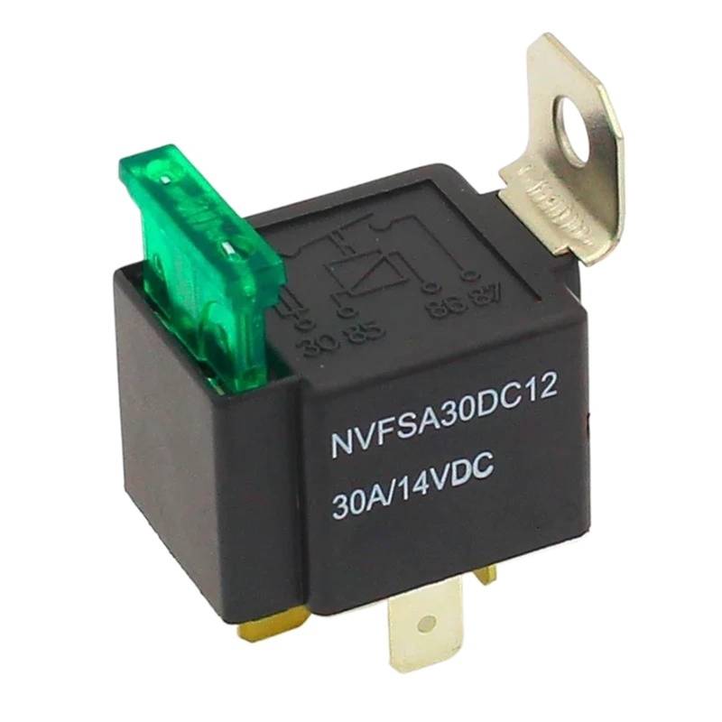 1 STÜCKE Relais 4 pin 30A auto relais mit sicherung, spule spannung 12VDC relais von HJQFVASQ