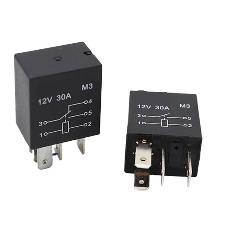 M3 30A Kfz-Relais 12 V/24 V 4-polig 5-polig for Auto, Motorrad, Boot, 20 Stück(12V 5PIN Normal Size) von HJQFVASQ