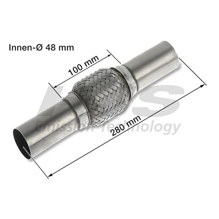 HJS Flexrohr 48mm L?nge 280mm HJS Flexrohr 48mm L?nge 280mm von HJS