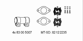 Hjs Montagesatz, Abgasanlage [Hersteller-Nr. 82122235] für BMW von HJS