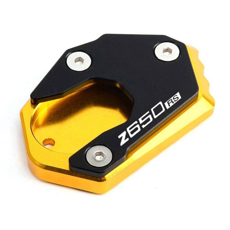 HJTEDHE Fuß Seitenverlängerung Pad Für Kawasaki Für Z650RS 2022 2023 Motorrad Ständer Fuß Seite Stehen Verlängerung Pad Unterstützung Platte Vergrößern Ständer Zubehör Motorrad-Seitenständer Pad(4) von HJTEDHE