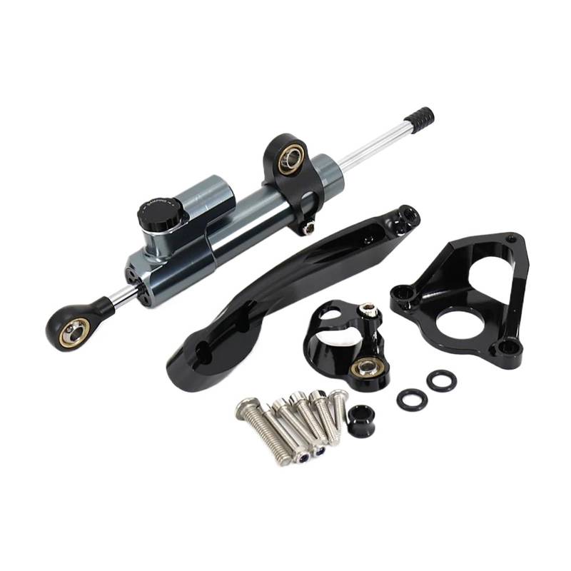 HJTEDHE Motorrad Lenkungsdämpfer FÜR CBR600RR 2007-2016 Motorrad Einstellbare Lenkung Stabilisieren Dämpfer Halterung Montage Motorrad Halterung Dämpfer Lenkungsdämpferstabilisato(Gray Black) von HJTEDHE