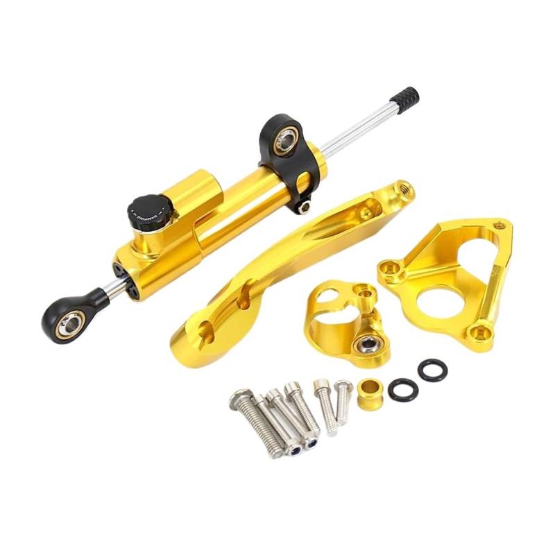 HJTEDHE Motorrad Lenkungsdämpfer FÜR CBR600RR 2007-2016 Motorrad Einstellbare Lenkung Stabilisieren Dämpfer Halterung Montage Motorrad Halterung Dämpfer Lenkungsdämpferstabilisato(Yellow) von HJTEDHE