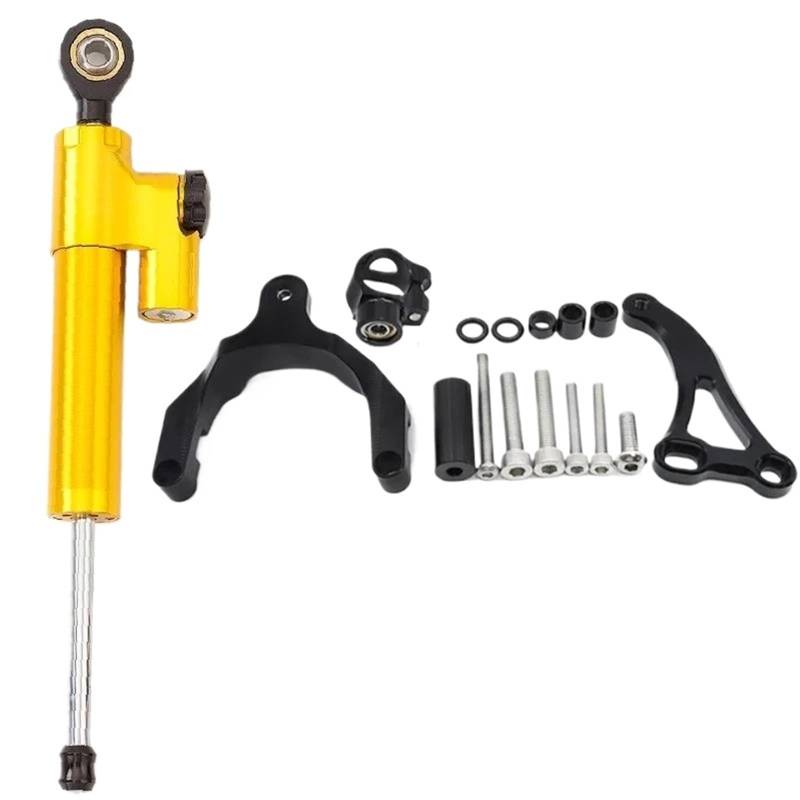 HJTEDHE Motorrad Lenkungsdämpfer FÜR Suzuki FÜR GSXS750 2017-2024 CNC Lenkung Dämpfer Halterung Montieren Unterstützung Motorrad Dämpfer Lenkungsdämpfer Motorrad(Yellow) von HJTEDHE