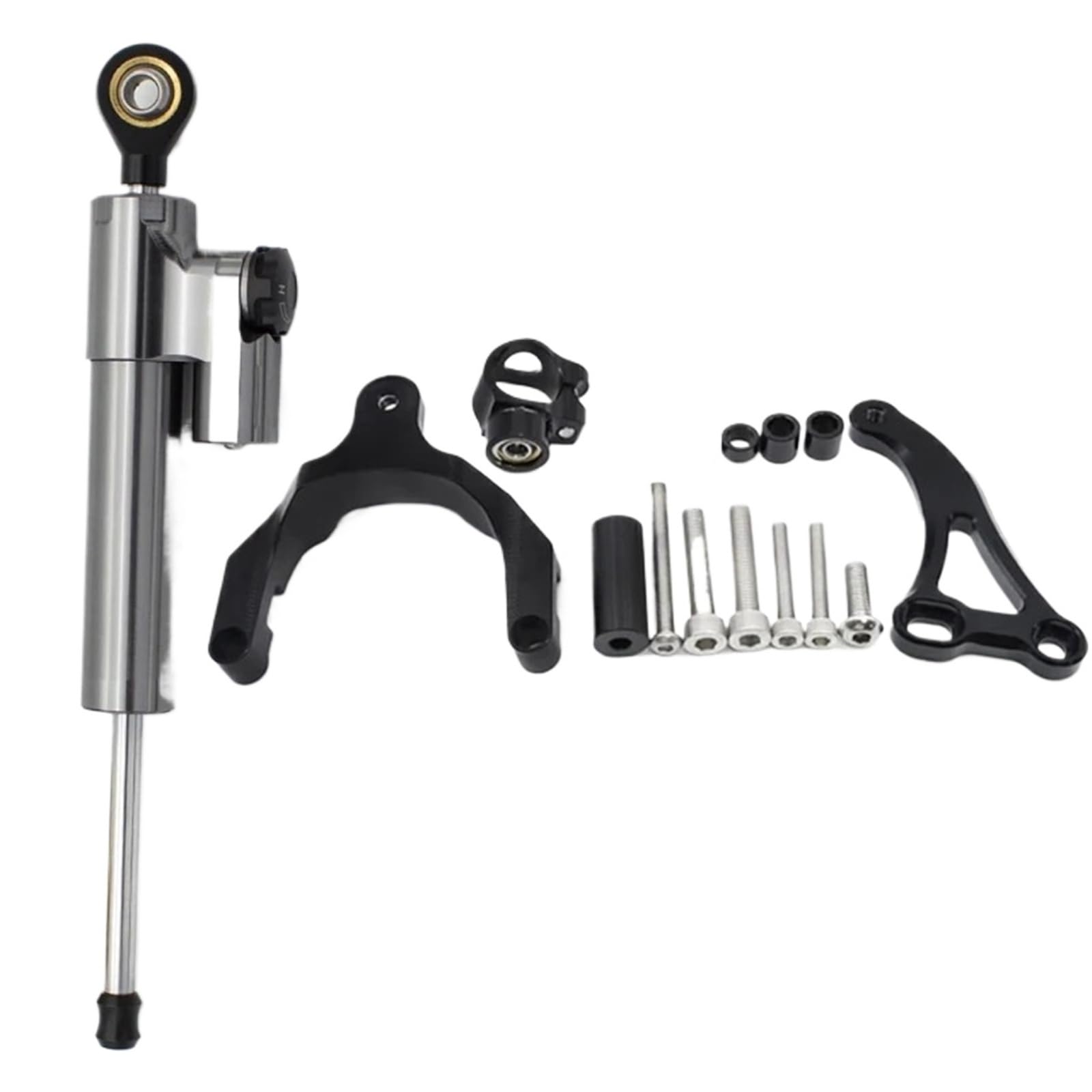 HJTEDHE Motorrad Lenkungsdämpfer Motorrad Lenkung Schock Dämpfer CNC Lenkung Dämpfer Halterung Montieren Unterstützung FÜR Suzuki FÜR GSXS 750 2017-2024 Lenkungsdämpferstabilisato(Gray) von HJTEDHE