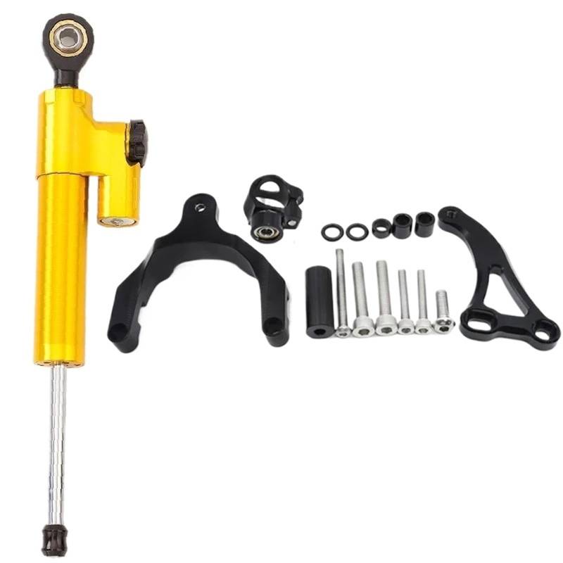 HJTEDHE Motorrad Lenkungsdämpfer Motorrad Lenkung Schock Dämpfer CNC Lenkung Dämpfer Halterung Montieren Unterstützung FÜR Suzuki FÜR GSXS 750 2017-2024 Lenkungsdämpferstabilisato(Yellow) von HJTEDHE