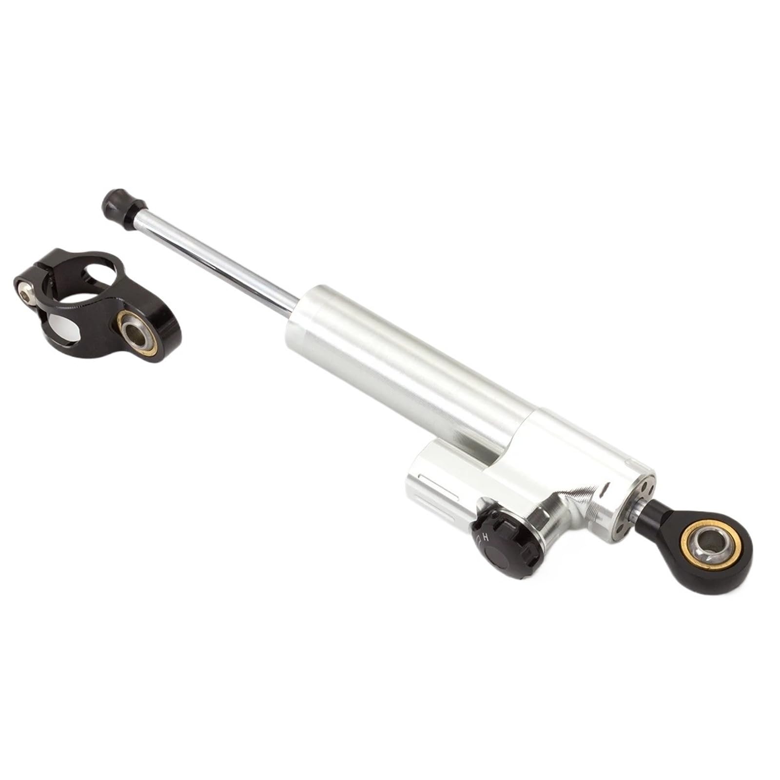 HJTEDHE Motorrad Lenkungsdämpfer Motorrad Stabilisator Puffer Motorrad Einstellbare Lenkung Dämpfer Stabilisator Halterung Kit Universal Lenkungsdämpferstabilisato(Silver-A) von HJTEDHE