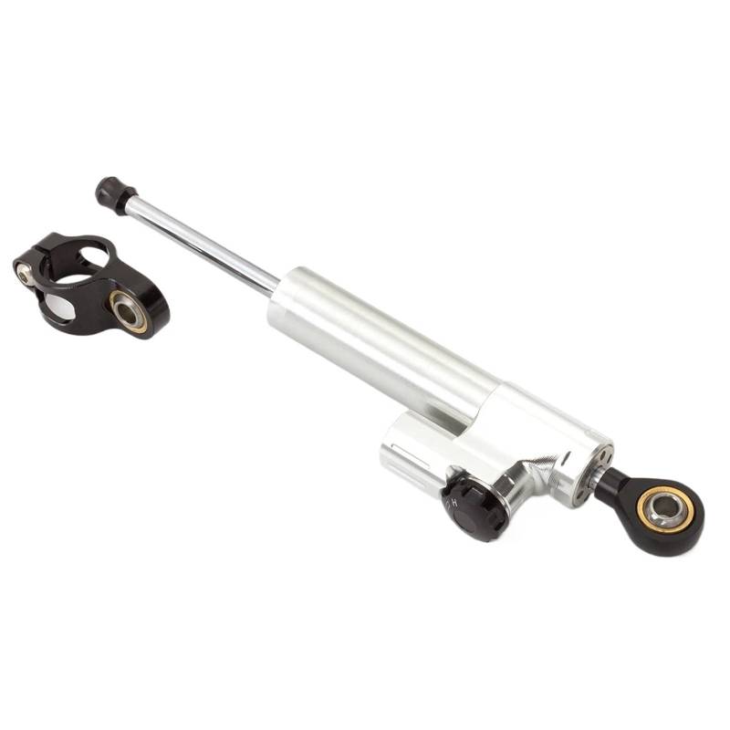 HJTEDHE Motorrad Lenkungsdämpfer Motorrad Stabilisator Puffer Motorrad Einstellbare Lenkung Dämpfer Stabilisator Halterung Kit Universal Lenkungsdämpferstabilisato(Silver-A) von HJTEDHE