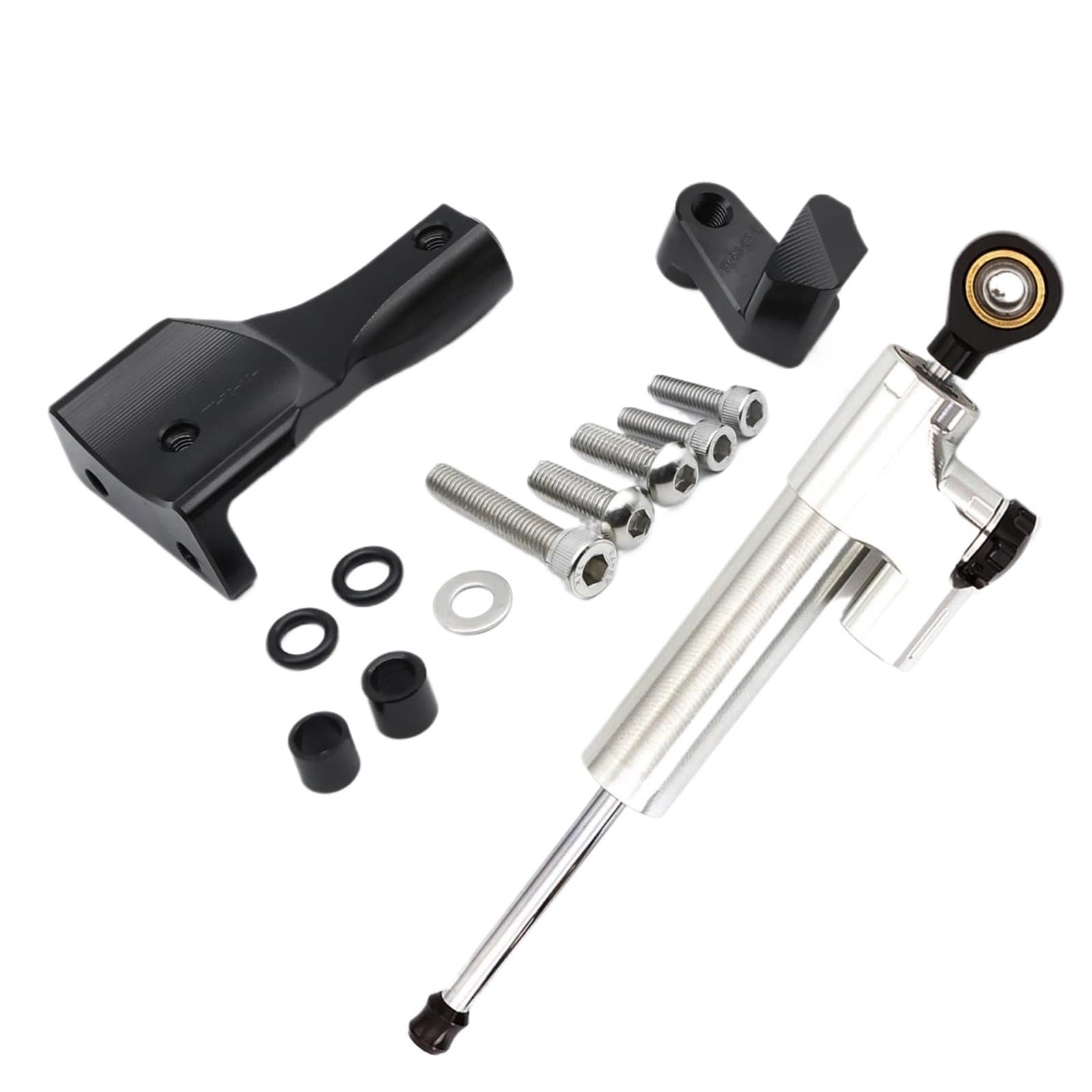 HJTEDHE Motorrad Lenkungsdämpfer Motorräder Lenkungsdämpfer Motorrad CNC Lenkungsdämpfer Stabilisieren Dämpfer Halterung Montage Kits Für R25 2021-2023 Lenkungsdämpfer Motorrad(Silver-B) von HJTEDHE