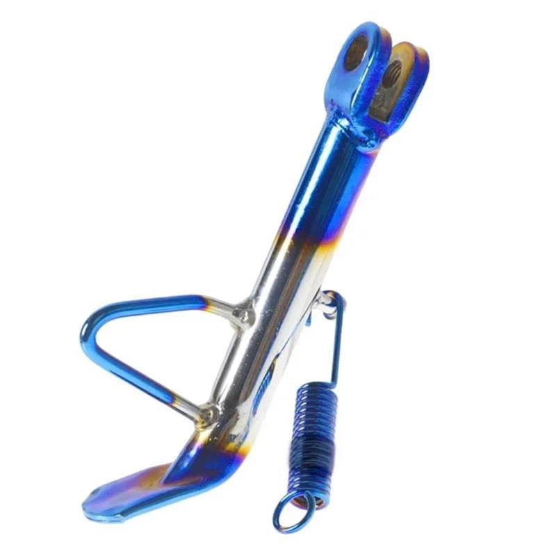 HJTEDHE Motorrad-Sider-Ständer Moto Parkplatz Kick Ständer Edelstahl Halterung Fuß Seite Supportor Krücke Halter Dirt Bike Motorrad Zubehör Universal Kickstand Ständer(Silver Blue) von HJTEDHE