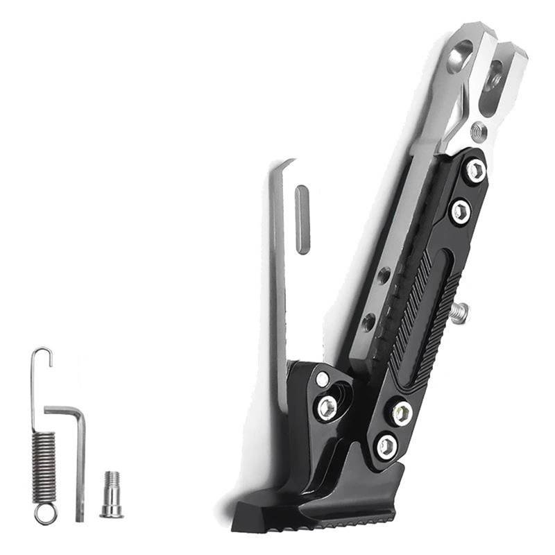 HJTEDHE Motorrad-Sider-Ständer Motorrad-Fußhalterung Aus Metall, Kick-Seitenhalterung, Langlebige, Widerstandsfähige Halterung, Motorradständer Kickstand Ständer(Silver) von HJTEDHE