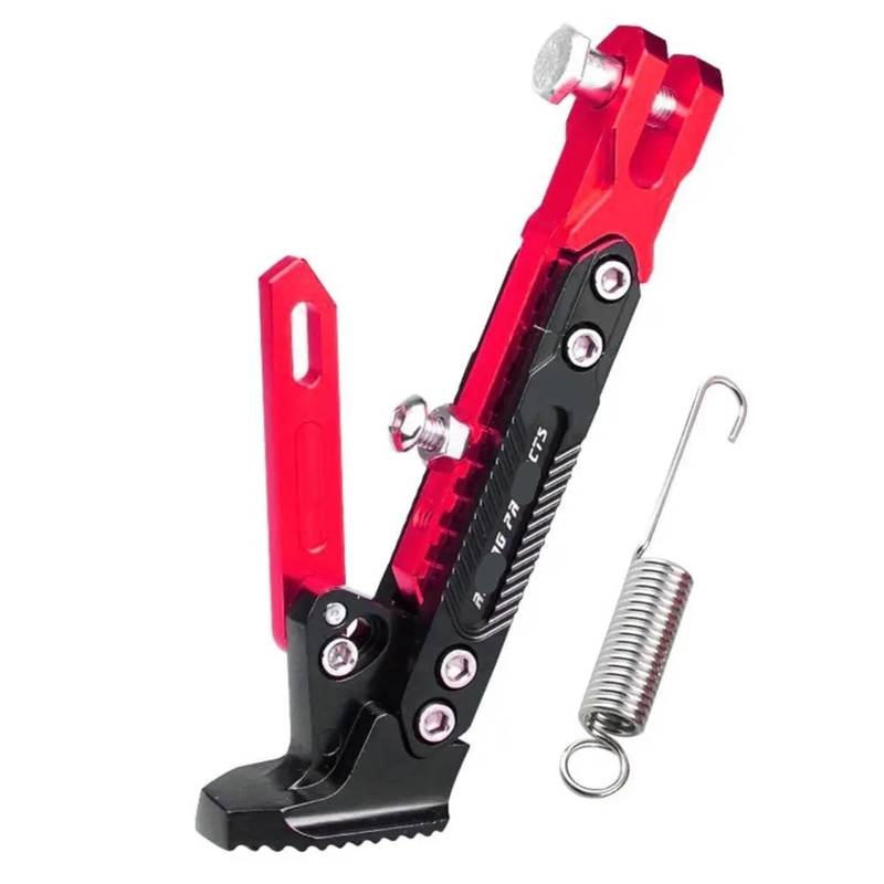 HJTEDHE Motorrad-Sider-Ständer Verstellbarer Motorradständer Kickstand Fuß Side Kick Für Shadow Aero 750 Xr400 CBR 125R Xadv Transalp 650 Crf 450 Cbr1000Rr Kickstand Ständer(Red) von HJTEDHE