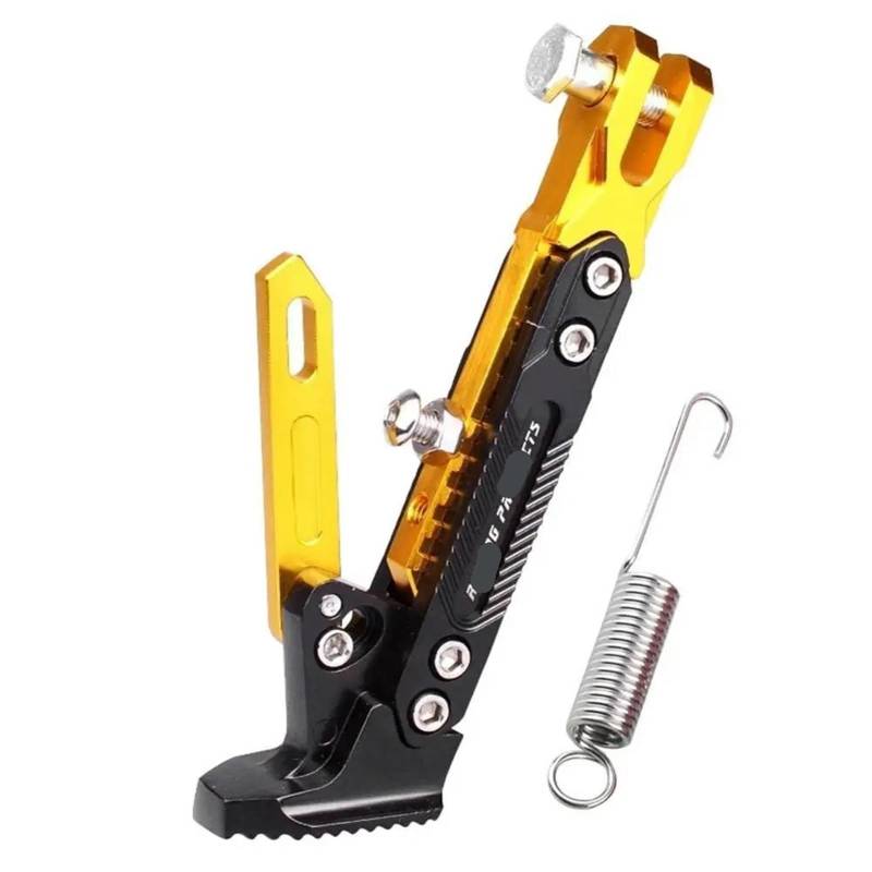 HJTEDHE Motorrad-Sider-Ständer Verstellbarer Motorradständer Kickstand Fuß Side Kick Für Shadow Aero 750 Xr400 CBR 125R Xadv Transalp 650 Crf 450 Cbr1000Rr Kickstand Ständer(Yellow) von HJTEDHE
