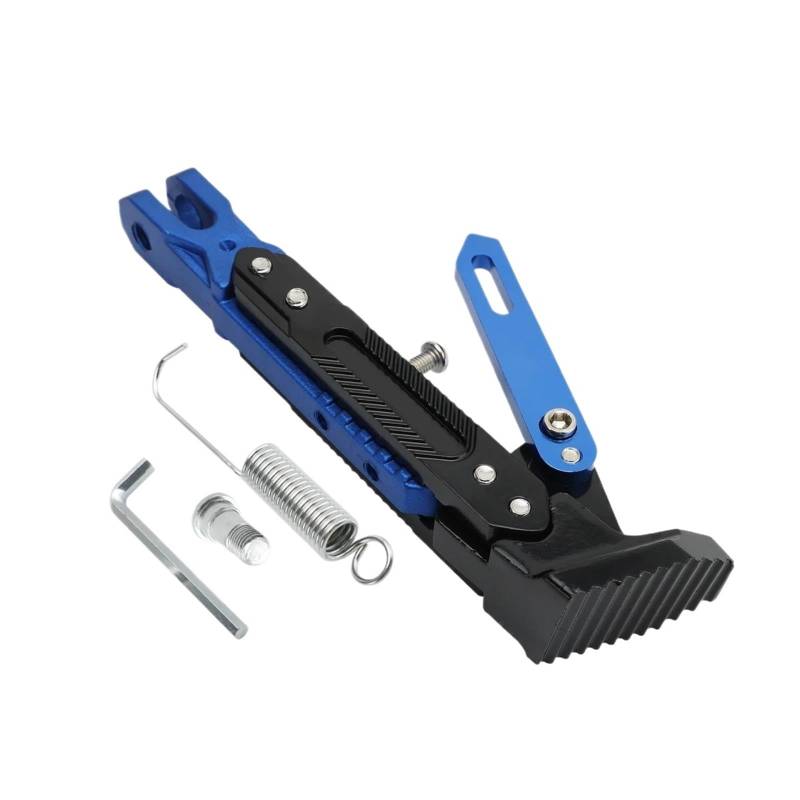 HJTEDHE Motorrad-Ständer Motorrad Einstellbare Motorrad Seitenständer Kickstand Parkplatz Halterung Für MT07 TMAX 530 Standfuß Motorrad(Blue) von HJTEDHE