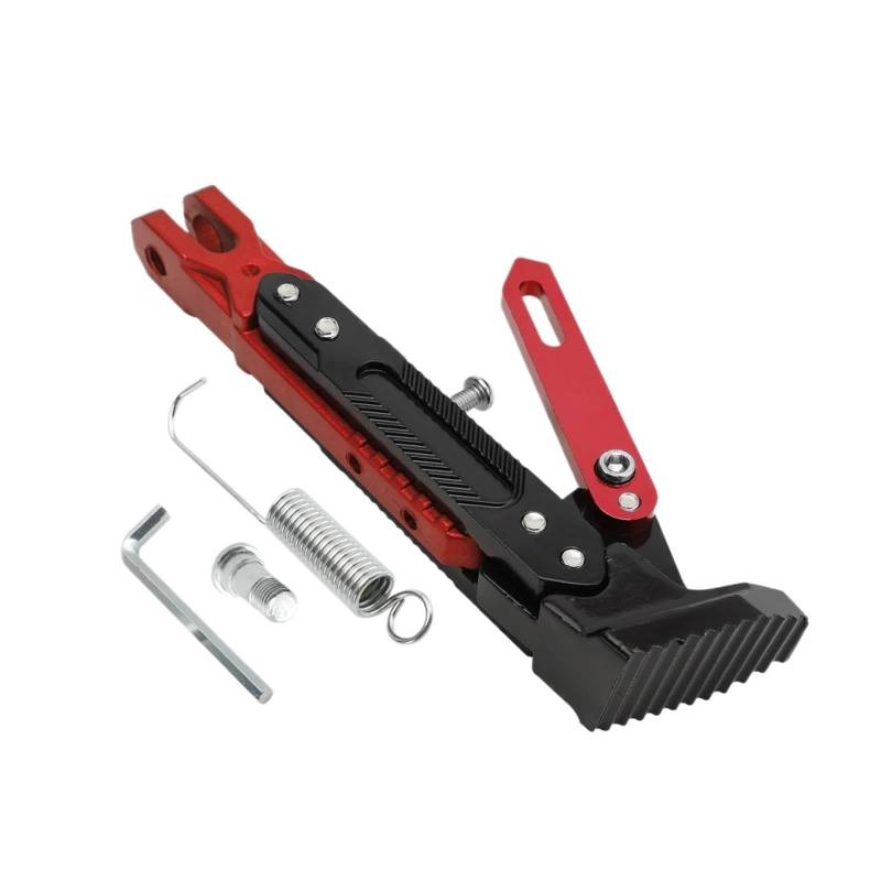 HJTEDHE Motorrad-Ständer Motorrad Einstellbare Motorrad Seitenständer Kickstand Parkplatz Halterung Für MT07 TMAX 530 Standfuß Motorrad(Red) von HJTEDHE