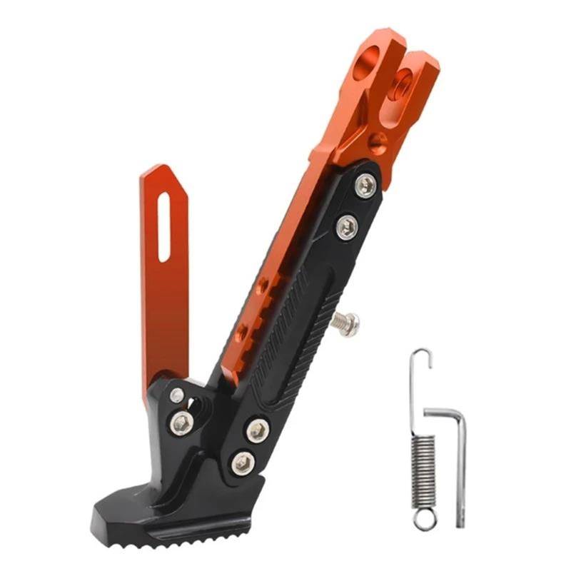 HJTEDHE Motorrad-Ständer Motorrad Fuß Seite Unterstützung Ständer Universal Elektrische Fahrrad Roller Ständer Ersatz Ausziehbare Halter Einstellbar Standfuß Motorrad(Orange) von HJTEDHE