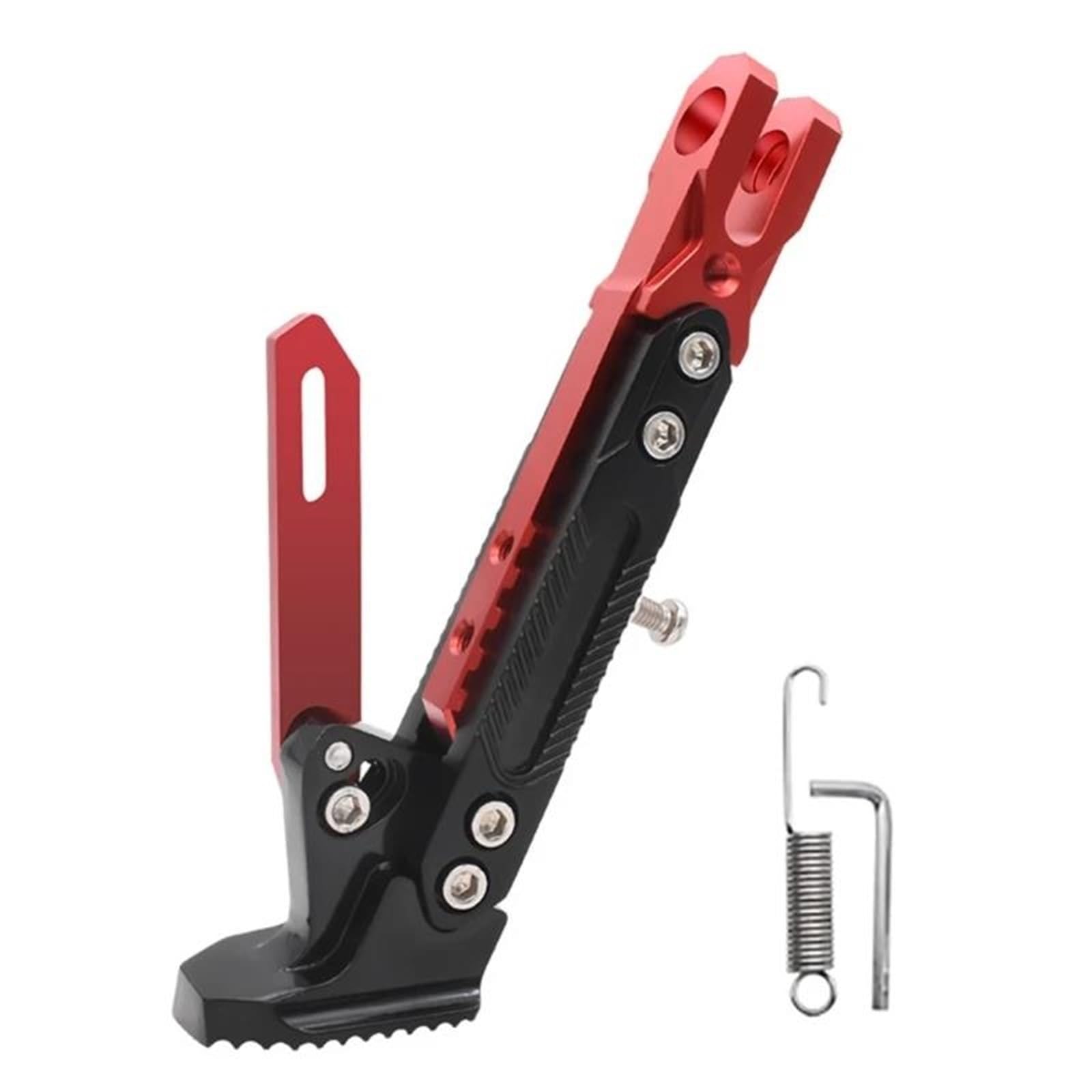 HJTEDHE Motorrad-Ständer Motorrad Fuß Seite Unterstützung Ständer Universal Elektrische Fahrrad Roller Ständer Ersatz Ausziehbare Halter Einstellbar Standfuß Motorrad(Red) von HJTEDHE