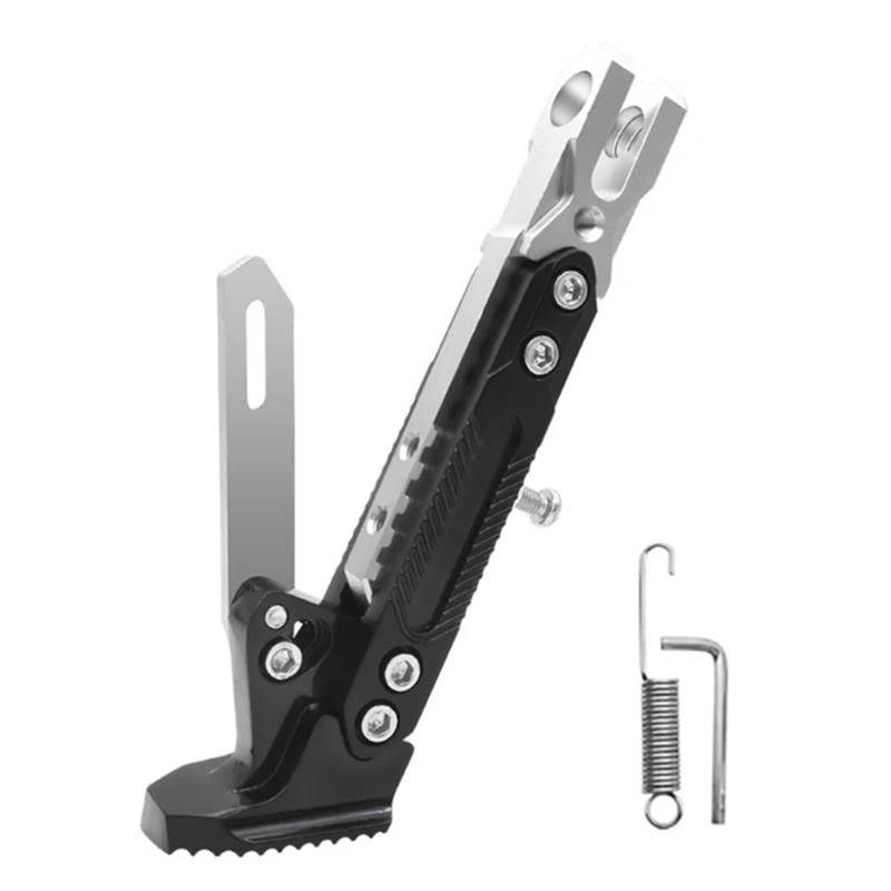 HJTEDHE Motorrad-Ständer Motorrad Fuß Seite Unterstützung Ständer Universal Elektrische Fahrrad Roller Ständer Ersatz Ausziehbare Halter Einstellbar Standfuß Motorrad(Silver) von HJTEDHE