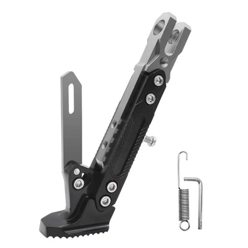 HJTEDHE Motorrad-Ständer Motorrad Fuß Seite Unterstützung Ständer Universal Elektrische Fahrrad Roller Ständer Ersatz Ausziehbare Halter Einstellbar Standfuß Motorrad(Titanium) von HJTEDHE