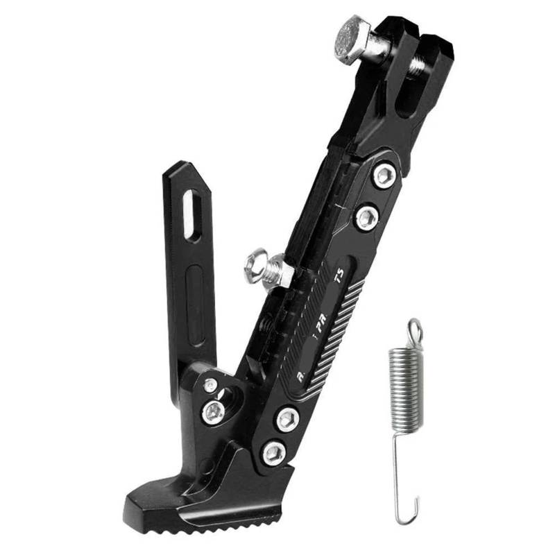 HJTEDHE Motorrad-Ständer Motorrad Ständer Seite Unterstützung Kick Halterung Fuß Stehen Verstellbare Seite Stativ Legierung Motorrad Parkplatz Ständer Standfuß Motorrad(Black) von HJTEDHE
